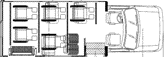 ameritrans 225 shuttle bus, floorplan, 5 wheelchairs
