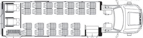 ameritrans f550 f330 floorplan 26passenger +2 WC