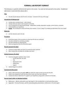 Science lab report outline