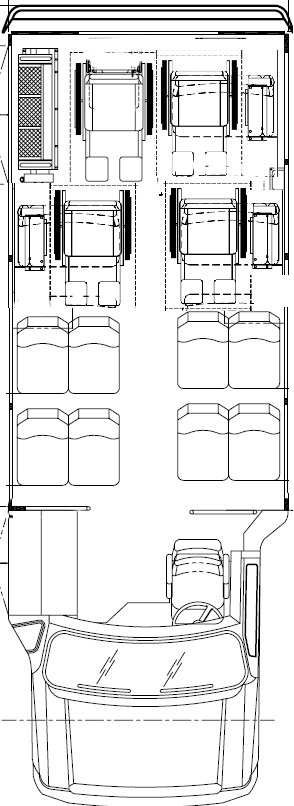 4 wheelchair handicap bus sales, floorplan